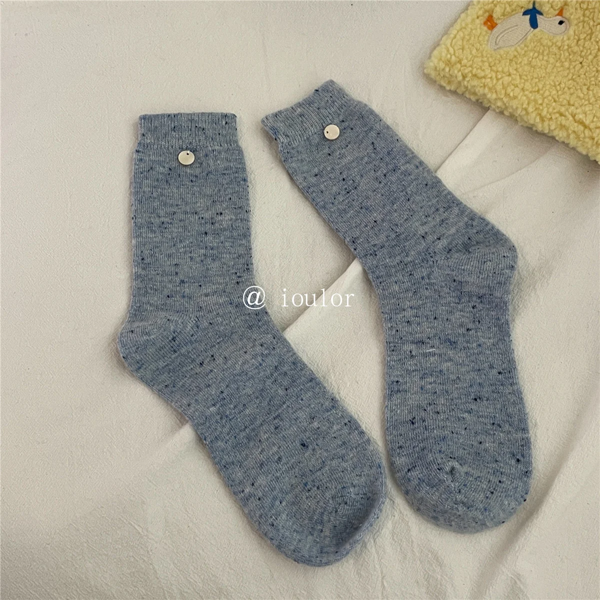 SP&CITY Colored Dotted Sheep Woolen Socks Women\'s Winter Warm Keeping Middle Tube Socks Casual Thick Korean Fashion Stockings