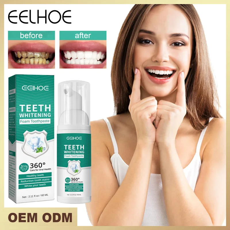 60ml Teeth Whitening Cleaning Mousse Repair Caries Freshens Oral Cleaning Breath Remove Tooth Stain Gingival Dental Care Essence