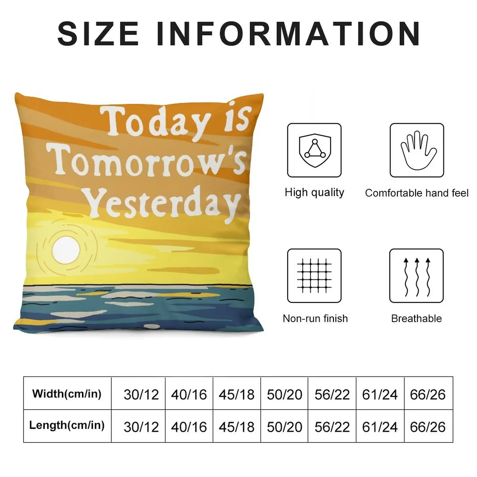 Today Is Tomorrow's Yesterday Throw Pillow Cushion Cover For Sofa Christmas Throw Pillows Covers Cushions For Sofa pillow