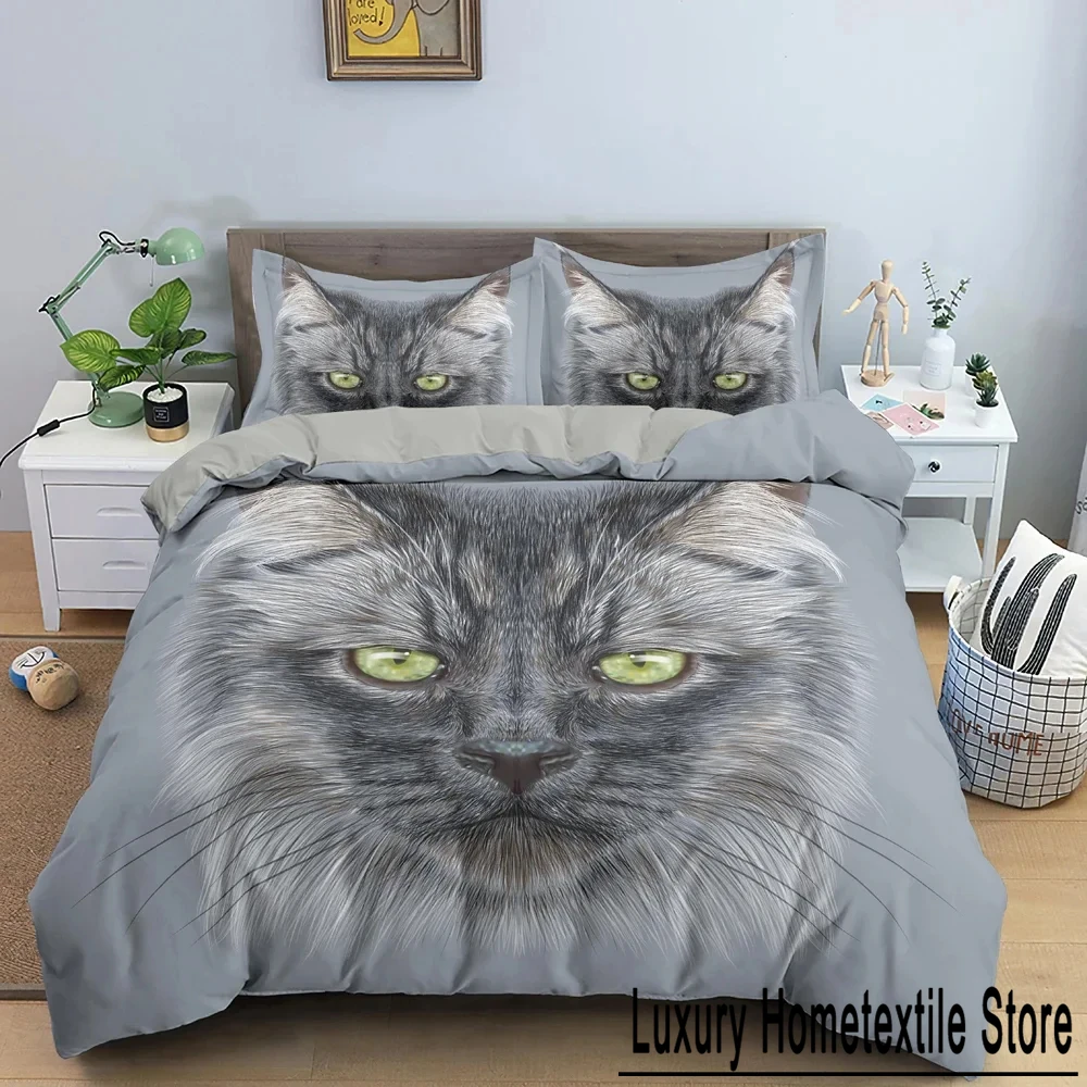 Canadian Sphynx Cat Duvet Cover King Queen Lovely Pet Kitty Bedding Set Boys Teens Adults Cute Animal Soft Polyester Quilt Cover