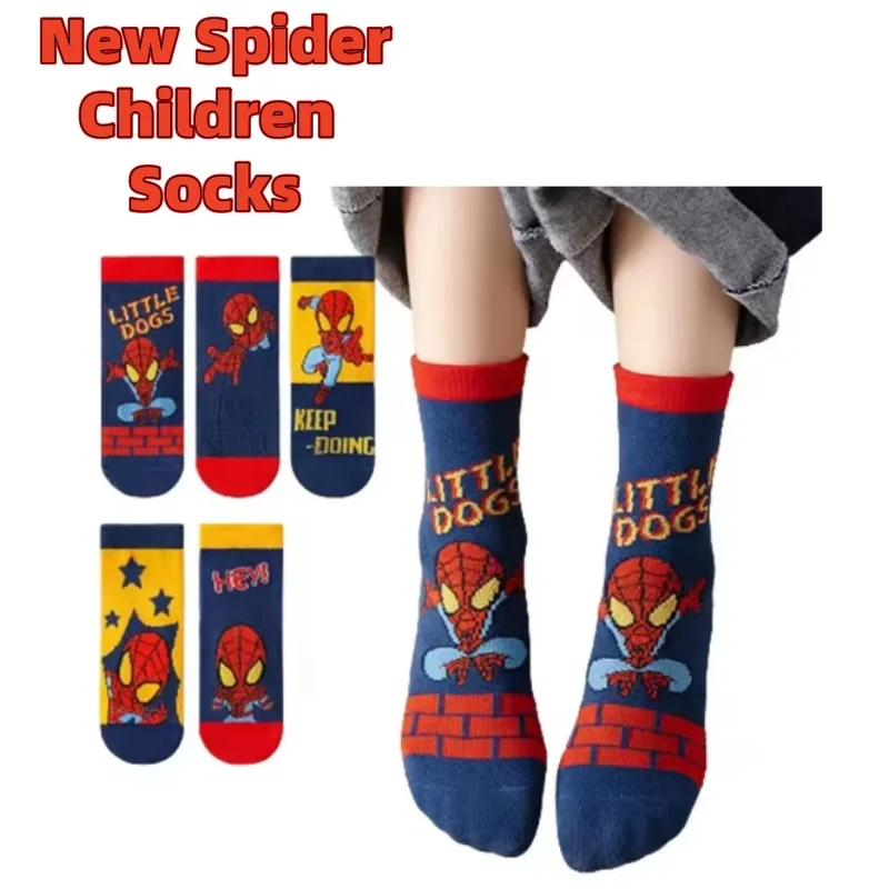1-12Years Nieuwe Mode Spider Kinderen Socks5 Pairs Anime Kids Jongens Korte Sok Kind Cartoon Baby Zomer Lente Sokken Kids gift