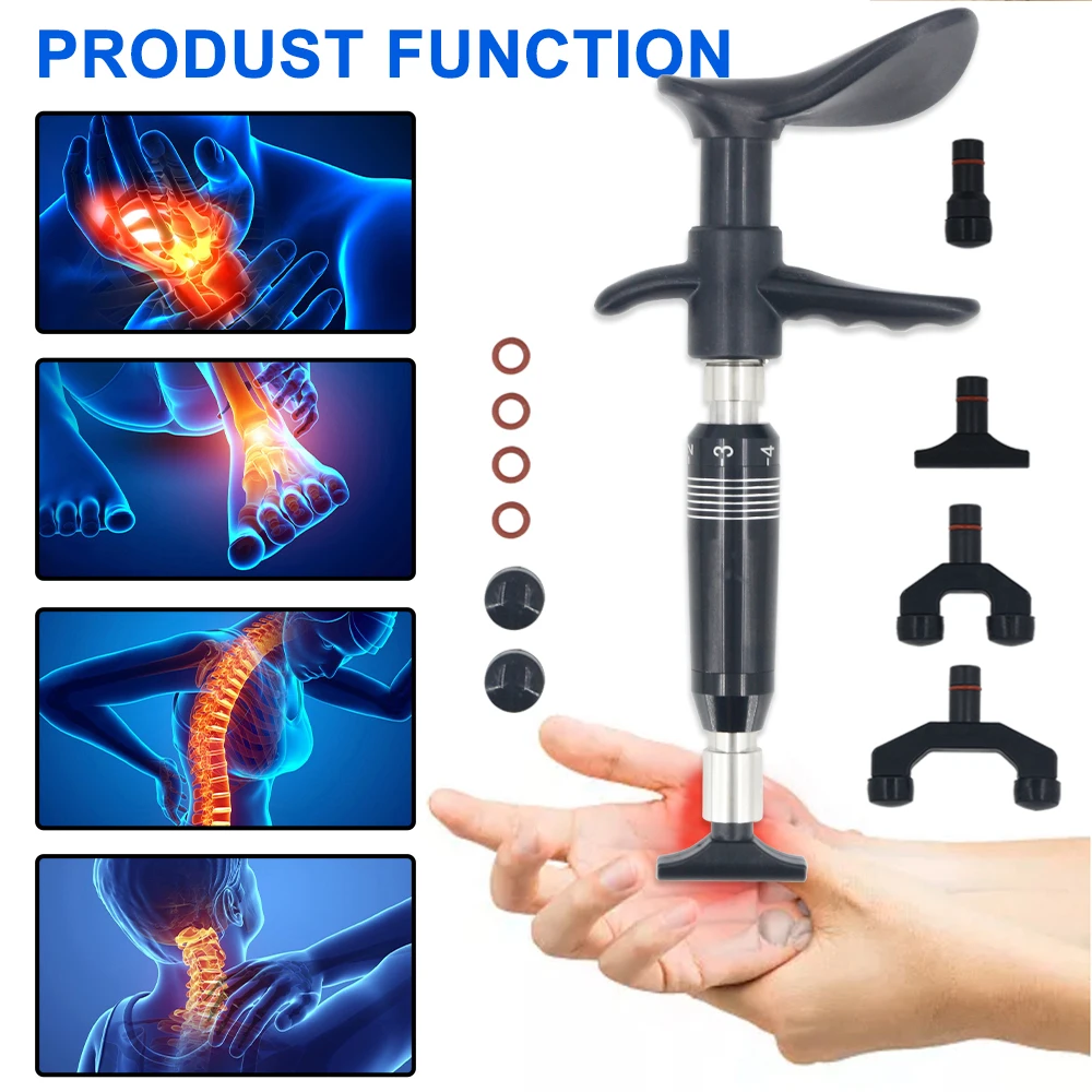 300N أداة ضبط العلاج بتقويم العمود الفقري 6 المستوى 4 رؤساء تحسين آلام المفاصل علاج الفقار دليل تدليك بندقية مجموعة المحمولة