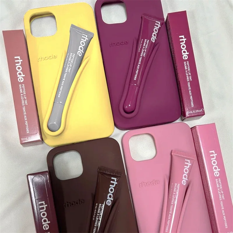 Para iPhone 17 Pro Max Air 15 14 13 12 11 17 ProMax Plus cinta gris Espresso silicona lápiz labial portátil funda protectora