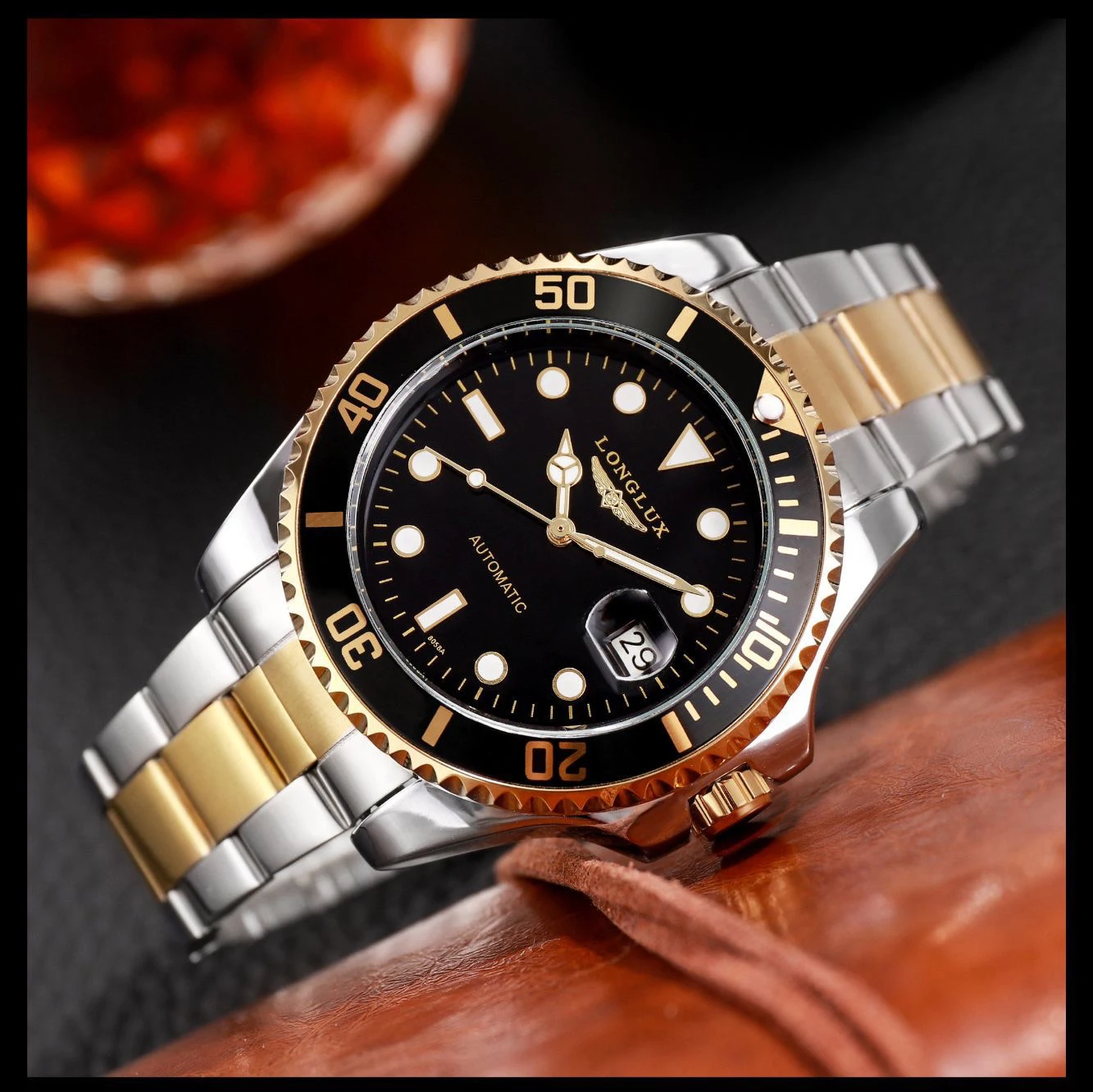 ساعة أوتوماتيكية للرجال، ساعات ميكانيكية مقاومة للماء، ساعة رجالية فاخرة من الفولاذ المقاوم للصدأ، هدية للرجال