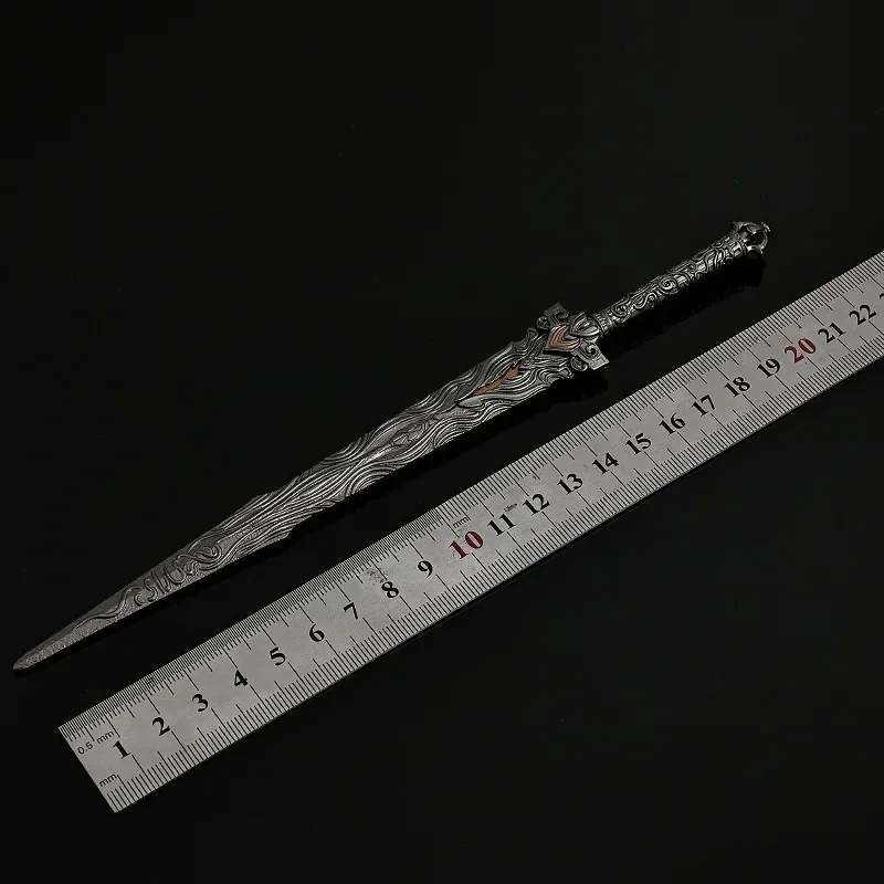 22 cm/8.66in Perfect World Anime Perifere Wapen Model Metalen Huangtian Keizer Zwaard Samurai Mes Collectible Artefact ToyGift