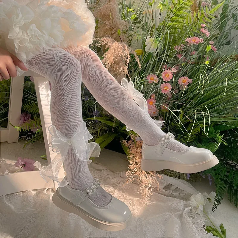 

Kids Stockings Bow-tie Girls' Lace Tights Children's Mosquito-proof Dance Socks Baby Girl Clothes Baby Tights for Girls