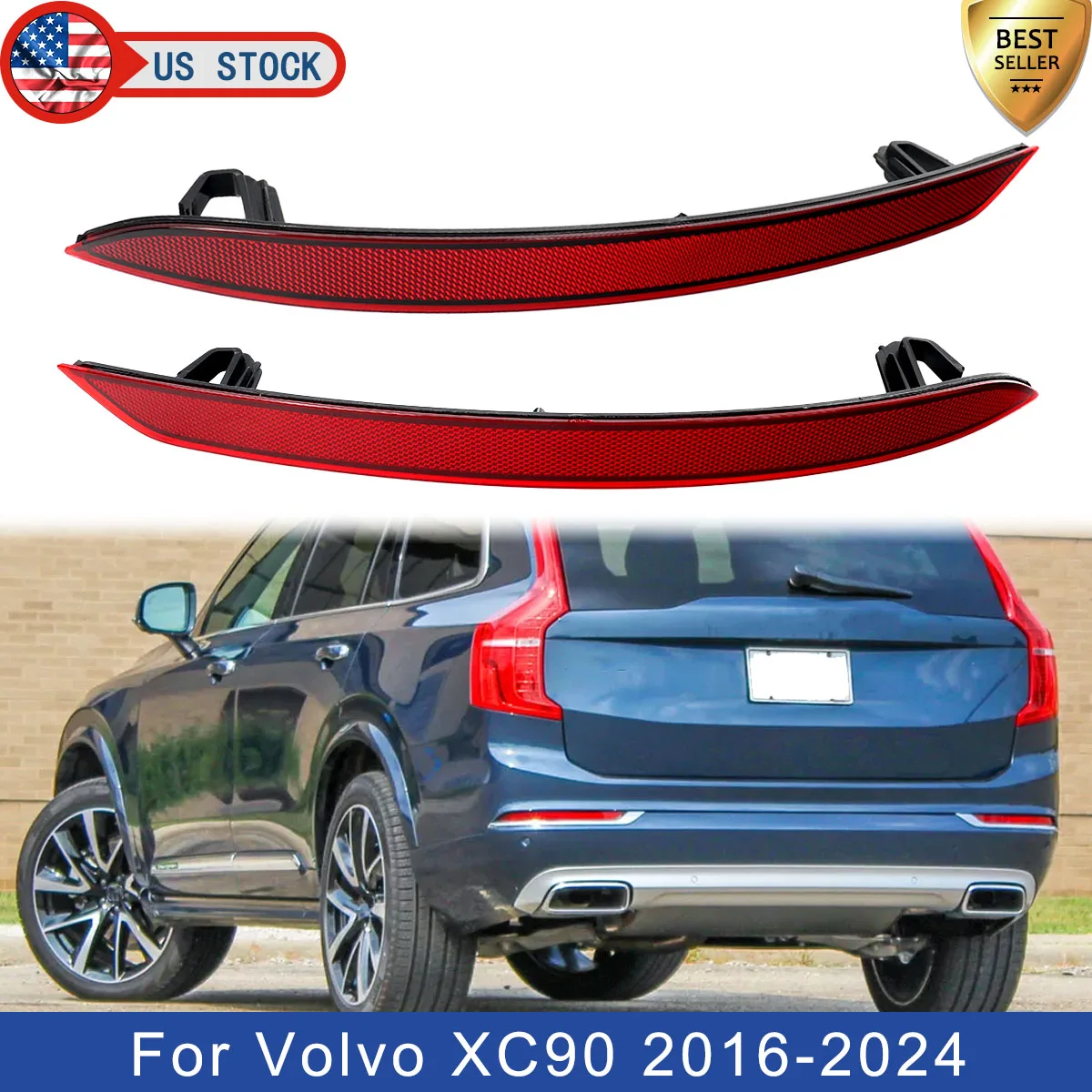 

31468556 31468557 Для Volvo XC90 2016 2017 2018-2022 Автомобильный задний фонарь, отражатель, задняя полоса, противотуманный фонарь без лампы