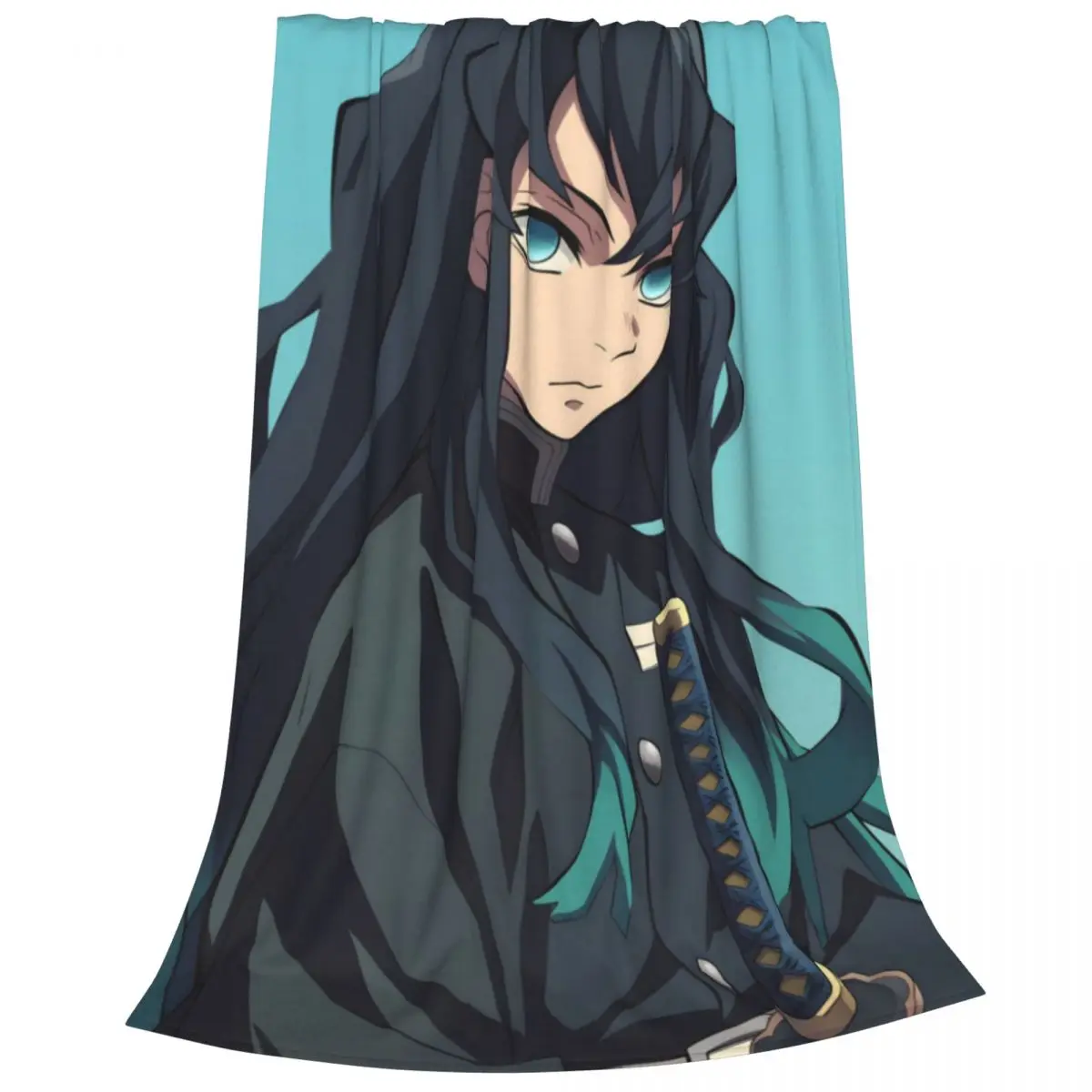 Muichiro Tokito Demon Slayer Blanket Flange Textile Decor Portable Super Soft Throw Blankets for Home Office Plush Thin Quilt