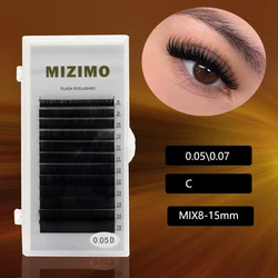 Mizimo Black Eyelashes 0.05/0.07/0.1 /0.15/0.18/0.20/0.25 C D  8-25mm Grafting Eyelash Personalized Eyelashes Lengthened