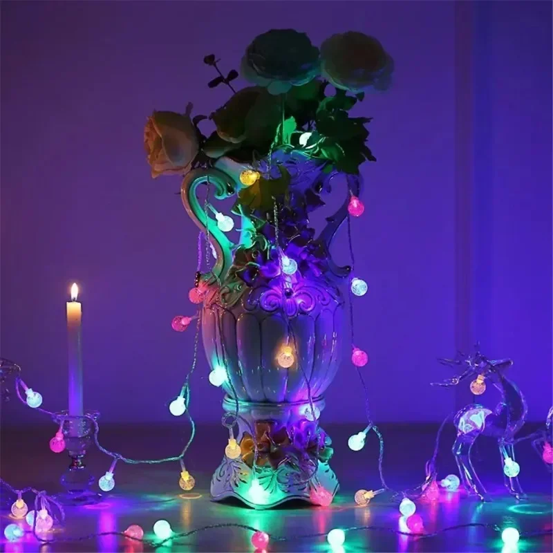 LED Bubble Ball String Lights USB/Battery Operated Indoor Fairy Light for Wedding Holidays New Year 2026 Decorations10/20/40LED
