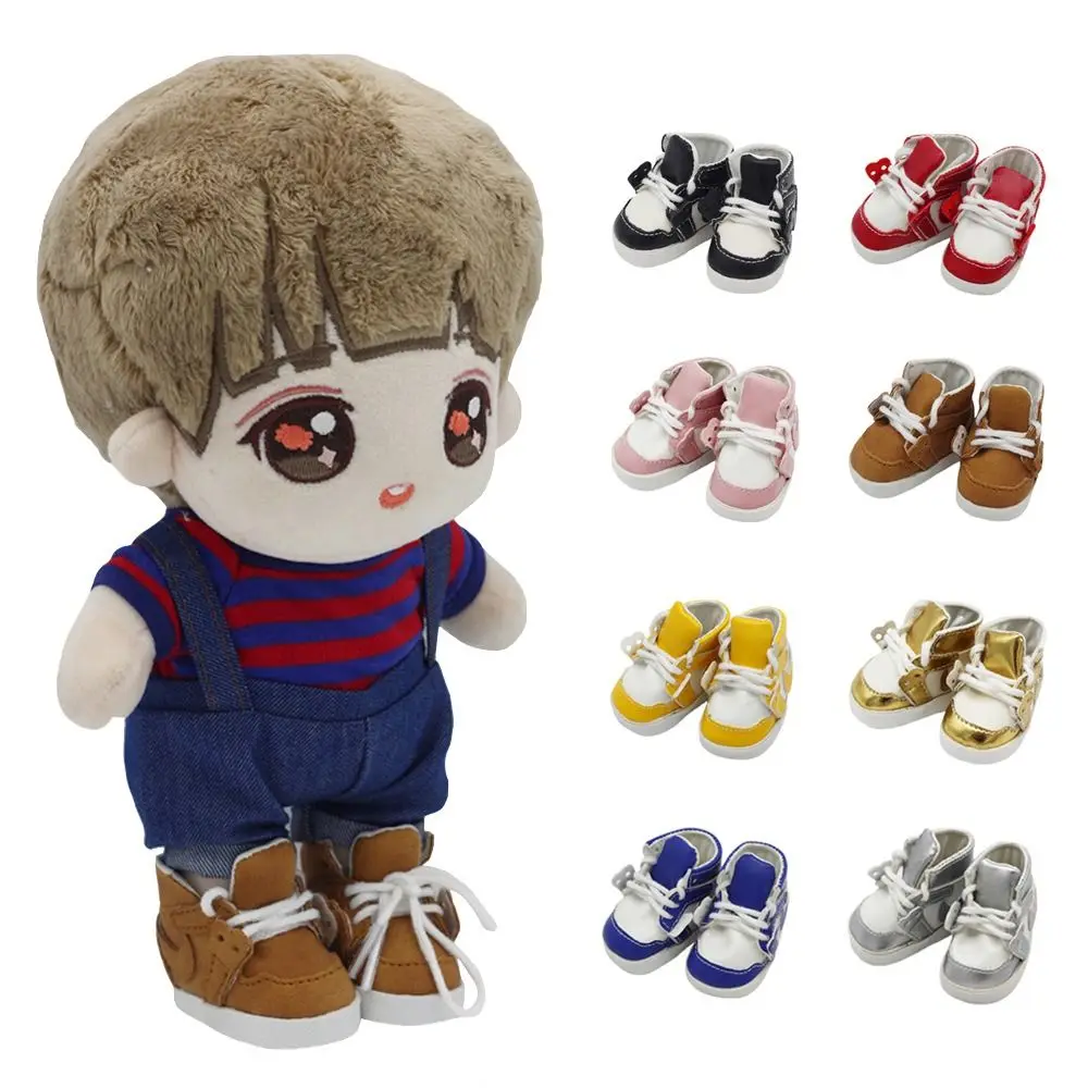 5CM 20cm Cotton Doll Shoe PU Leather Shoes Doll Mini Sports Doll Shoes Mini DIY Casual Wear Sneakers Boot Kids Gifts