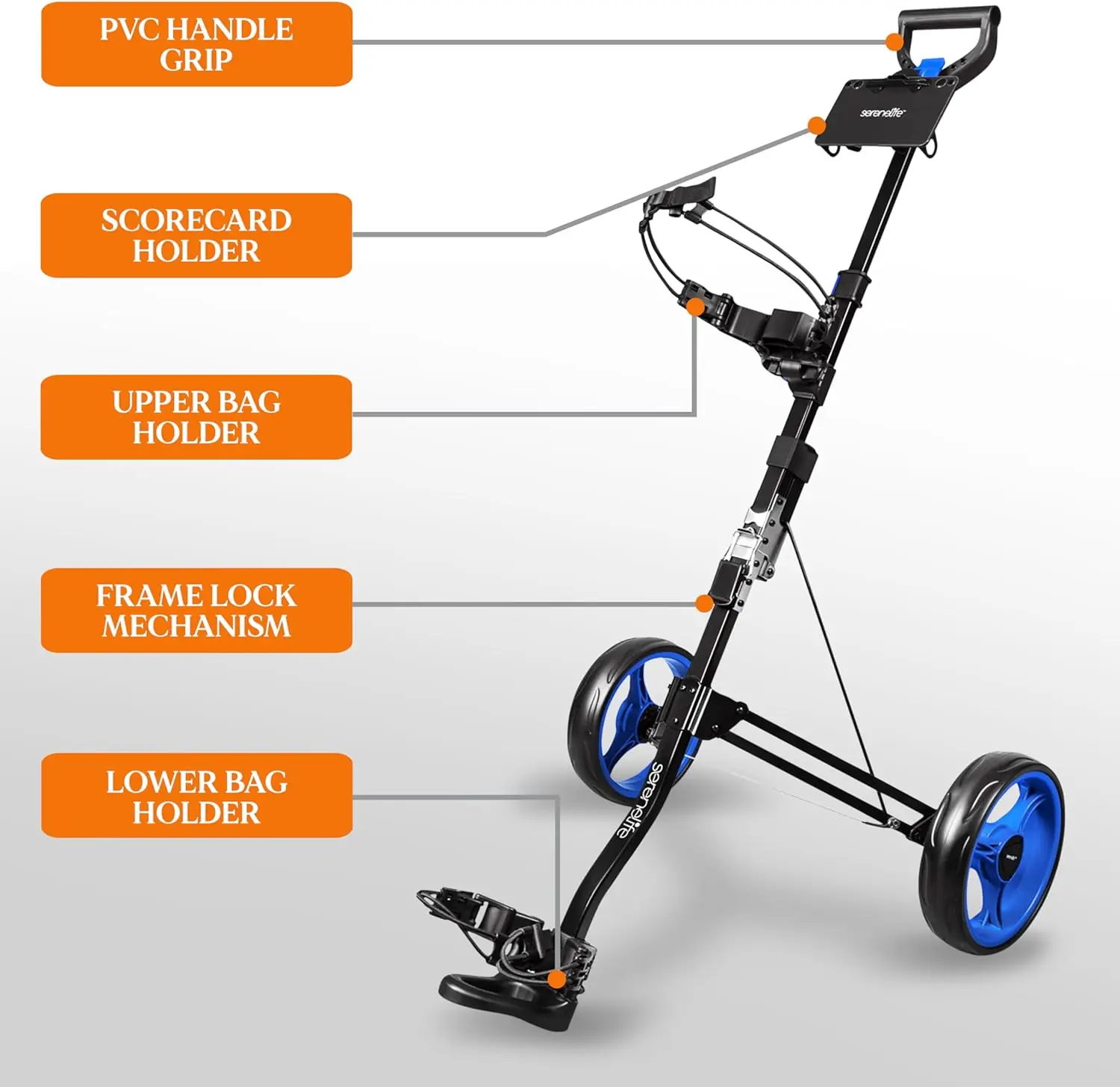 Supporto per sacca da Golf con rullo per carrello a spinta pieghevole leggero superiore