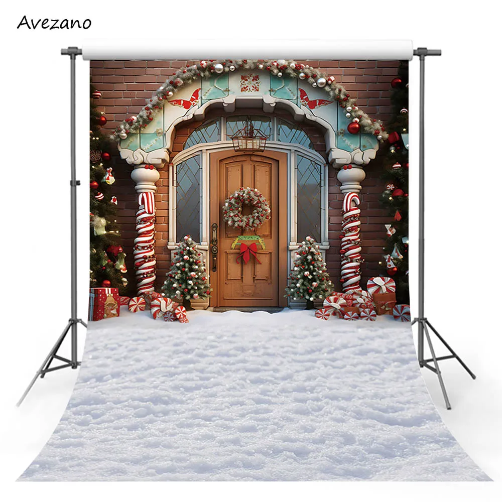 

Avezano Photography Background Christmas Candy House Snow Outdoor Forest Kids Portrait Photography Background Photo Studio Props