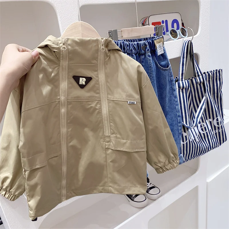 Pardessus en coton pour garçons, veste simple, coupe-vent, vêtements chauds pour enfants, haute qualité, printemps, automne, 2024