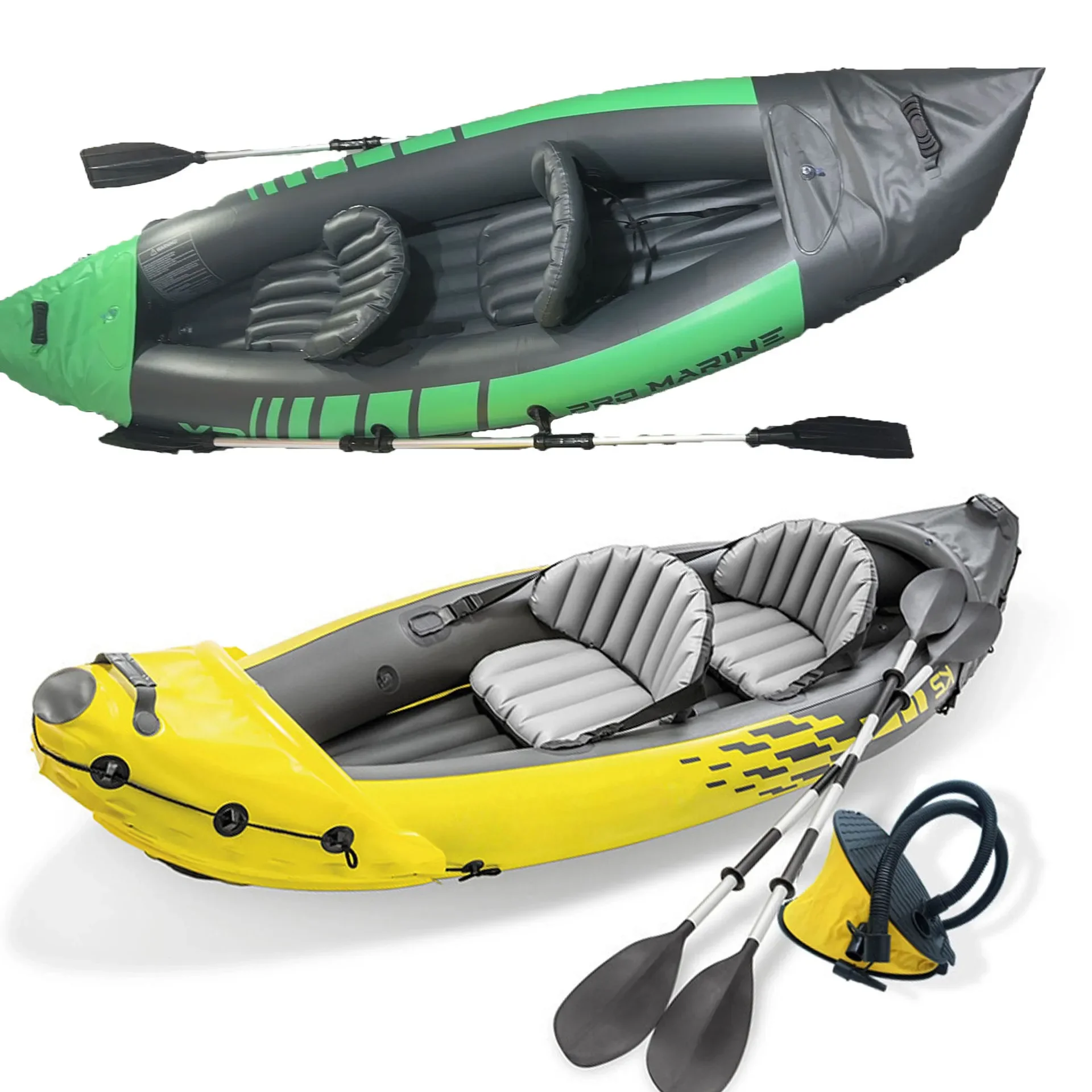 Customized drift inflatable boat, rubber rowing boat, double charge two-person boat, paddle air pump, portable summer