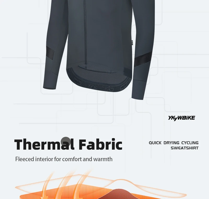 YKYWBIKE 10-20 ° C Herren Pro Radsport Langarm-Jacken 30% Rabatt Thermo-Fleece Wärmeisolierend Fahrradtrikot Rennrad-Bekleidung – Detail 5