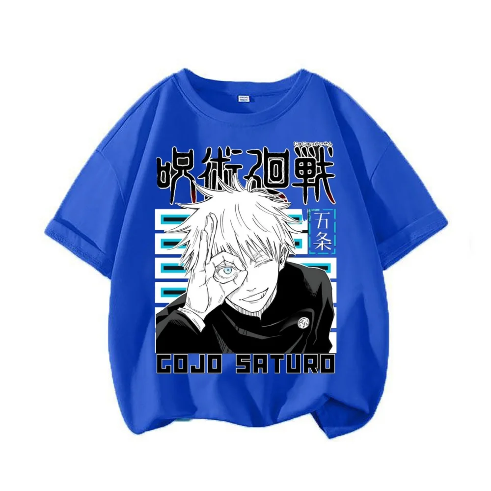 

Anime Spell Returns War Printed Top Children's Harajuku Anime Short Sleeve Oversized T-shirt Summer Fashion Round Neck Unisex T-