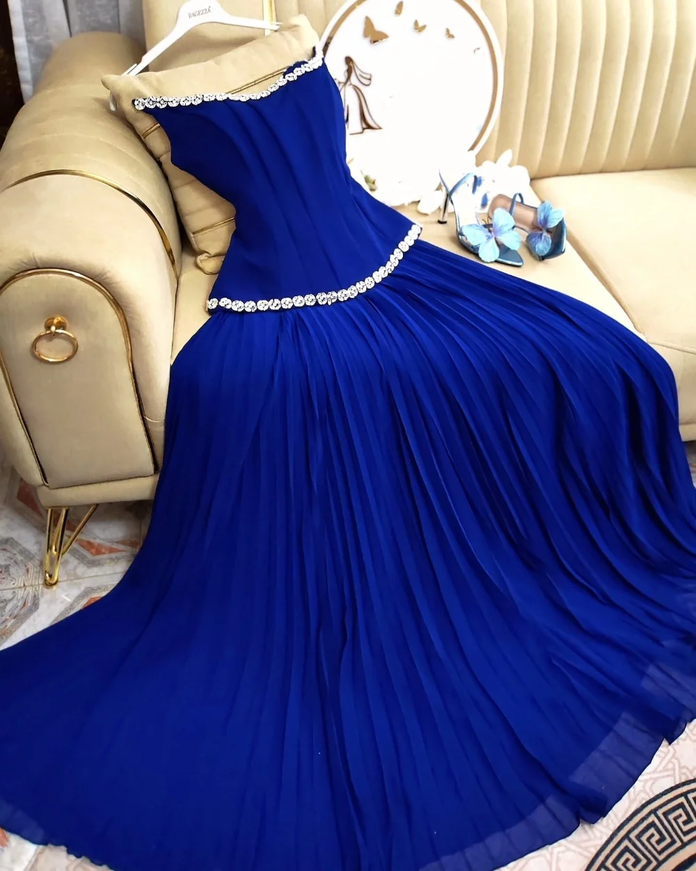 

Изысканные шифоновые плиссированные платья с блестками и жемчугом по индивидуальному заказу, прямые длинные платья без бретелек, на заказ, для выпускного вечера, для торжественного пастика