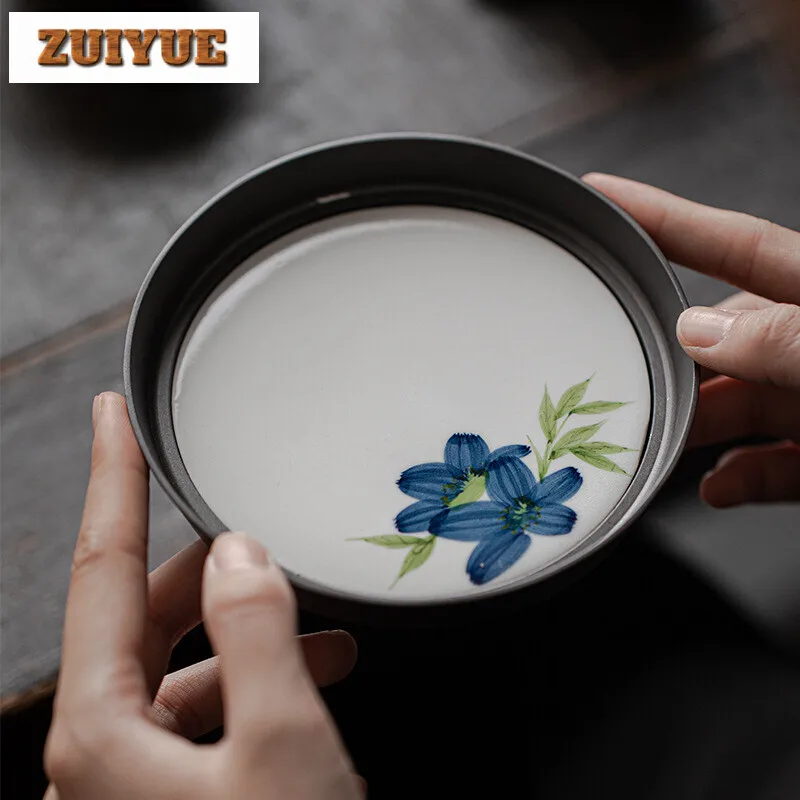 

Hand-painted Magnolia Ceramic Pot Bearing Holder Old Iron Dry Bubble Table Small Tea Board Divided Storage Tray Kung Fu Tea Set