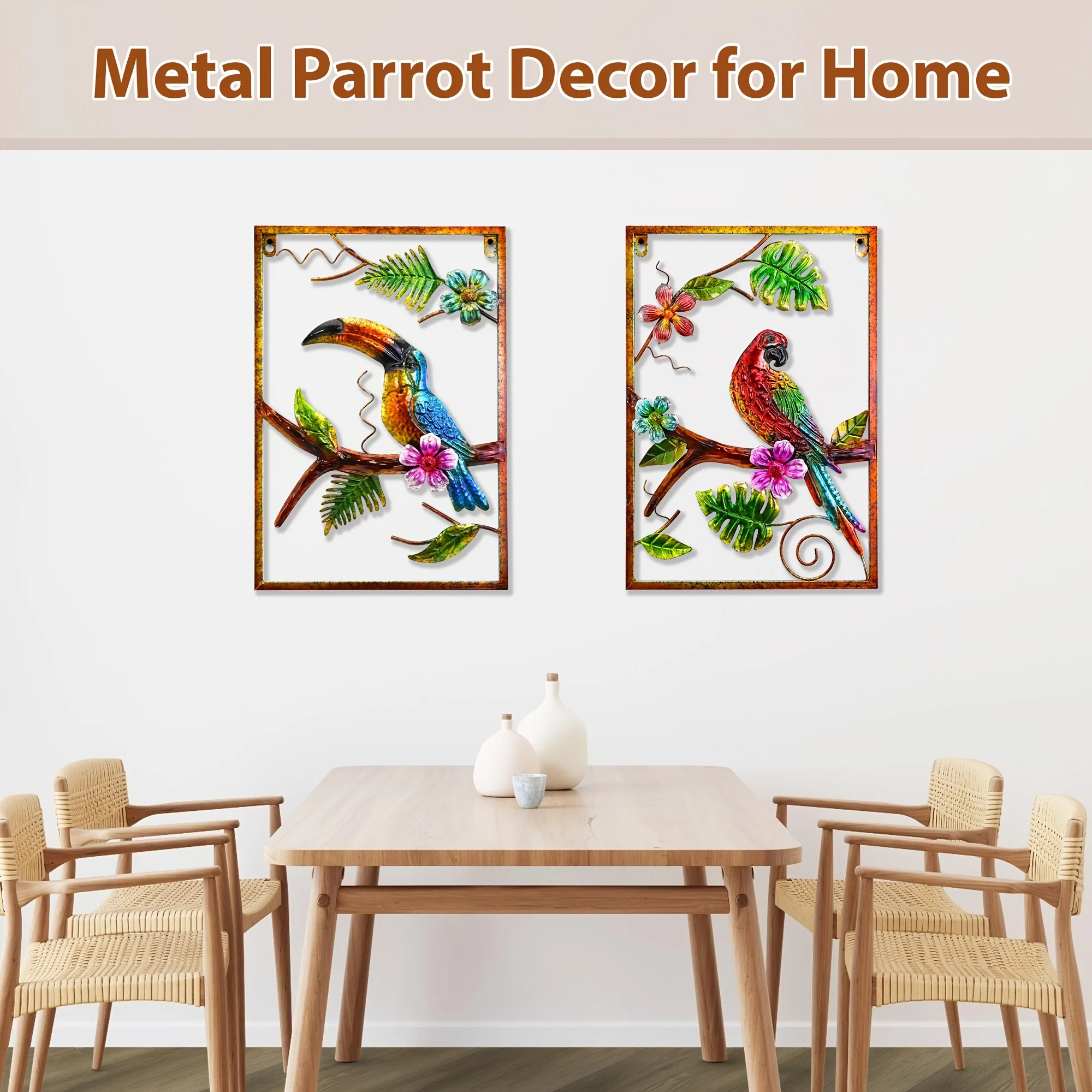 

Metal Wall Art Decor Toucan Hanging Art Tropical Bird Metal Wall Sculpture Home Wall Decor Suitable for Living Room Bedroom