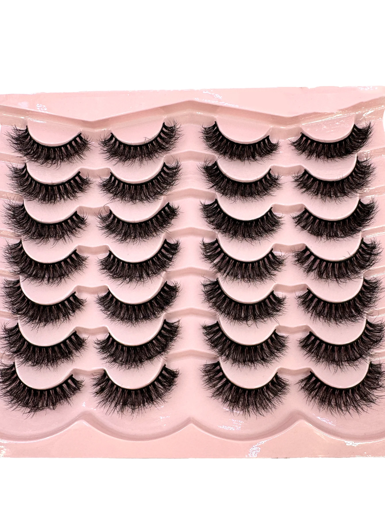 Cílios naturais curtos cílios inteligentes saco de cílios de vison falso 14 pares de tiras de cílios de olho de gato naturalmente fofos para diariamente