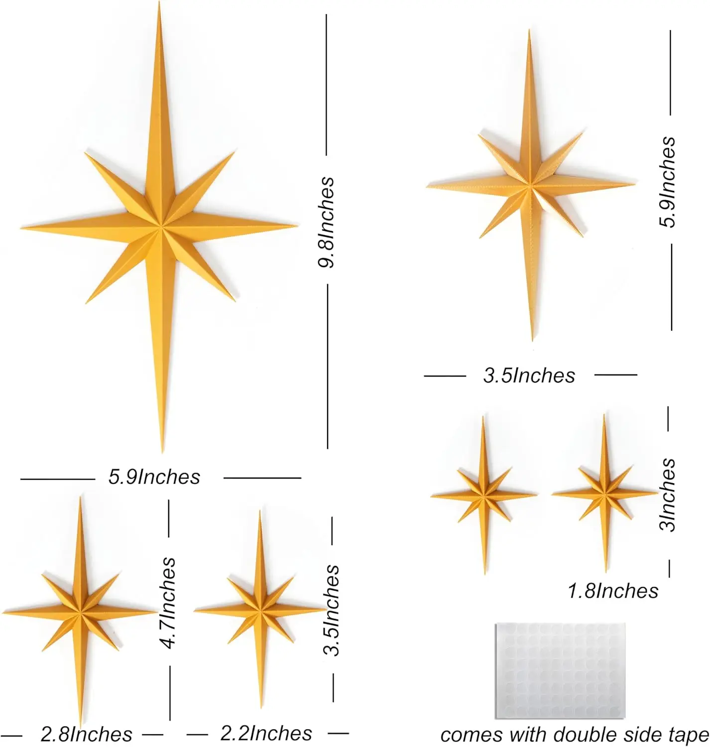 Mid Century Modern Decor, Gold Mcm Retro 3D Star Art Wall Sculpture, Plastic Starburst Decor, Vintage Celestial Whimsigoth Home