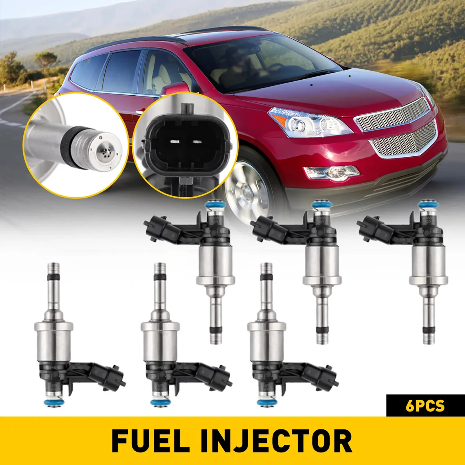 6Pcs 12638530 12632255 Fuel Injectors for Buick Enclave Cadillac CTS Chevy Camaro GMC Acadia 3.6L Remanufactured Flow Matched