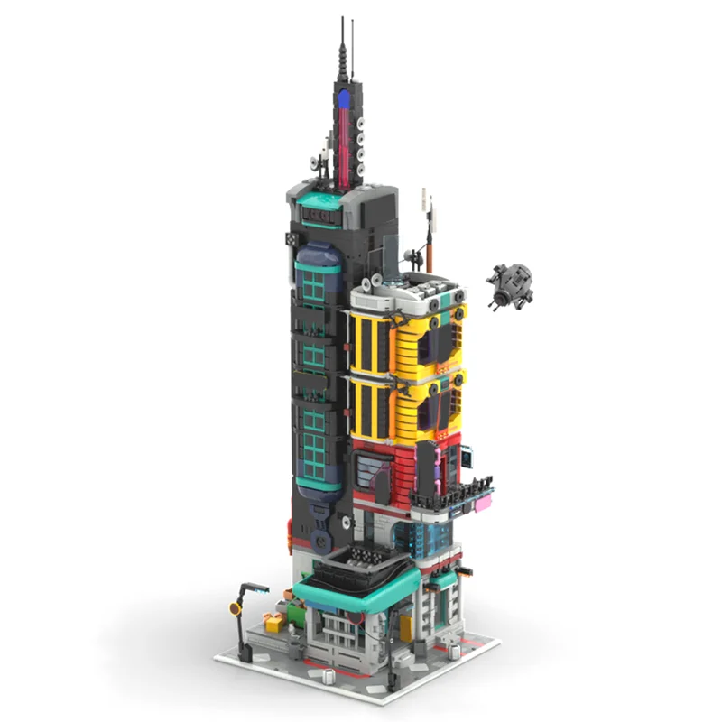 

НОВЫЙ 4095 шт., хит продаж, вид на улицу, Moc, киберпанк, городская модель, сделай сам, креативные идеи, детская игрушка в сборе, головоломка, подарок на день рождения