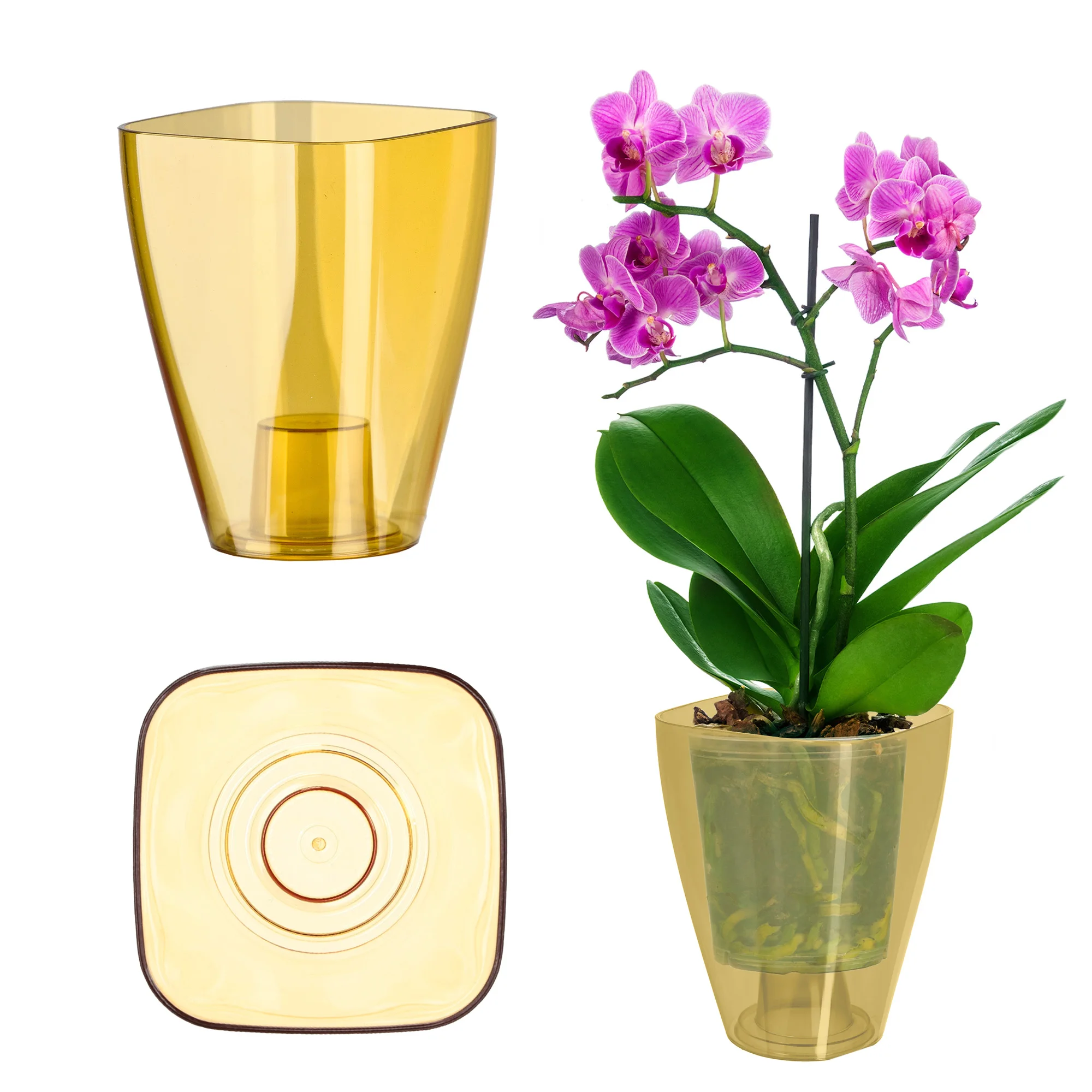 KADAX bloempotafdekking voor orchideebloembed kunststof bloemen