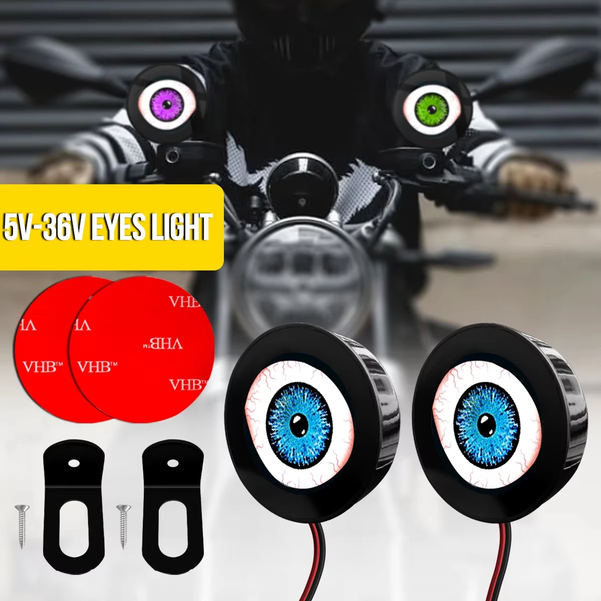 Evil Eye LED Licht Retrofit Montage Kits Auto Dynamische Lichter Motorrad Dekorative Lichter 3D Dynamische Devil Eye Auto Zubehör