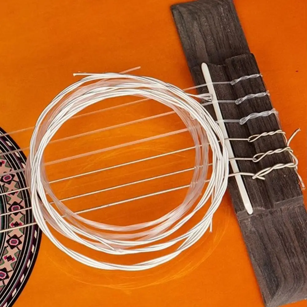 6Pcs New Classical Guitar Strings Acoustic Universal Guitar Nylon String Set Transparent String Set for Music Education Use
