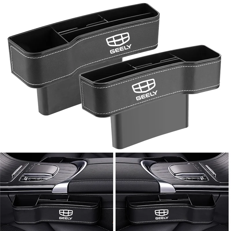 

Car Leather Seat Gap Storage Box Organizer With Logo For Geely Atlas Emgrand EC7 EC8 CK GS X7 GC6 GC9 Coolray BO Yue auto parts