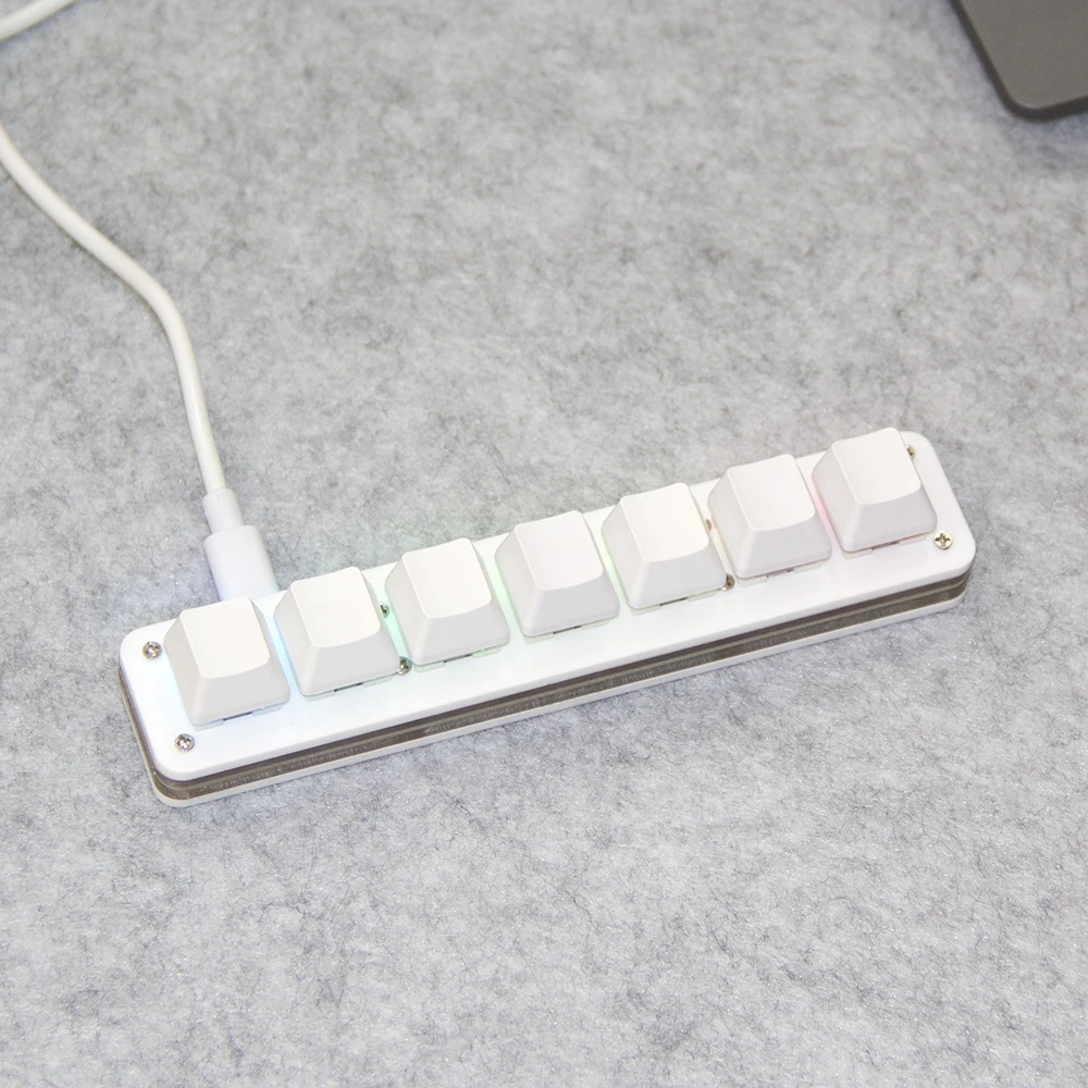 Mini 7Key RGB Backlight White Black Hot swappable USB Wired Macro Programmable VIA Mechanical Gaming Keypad
