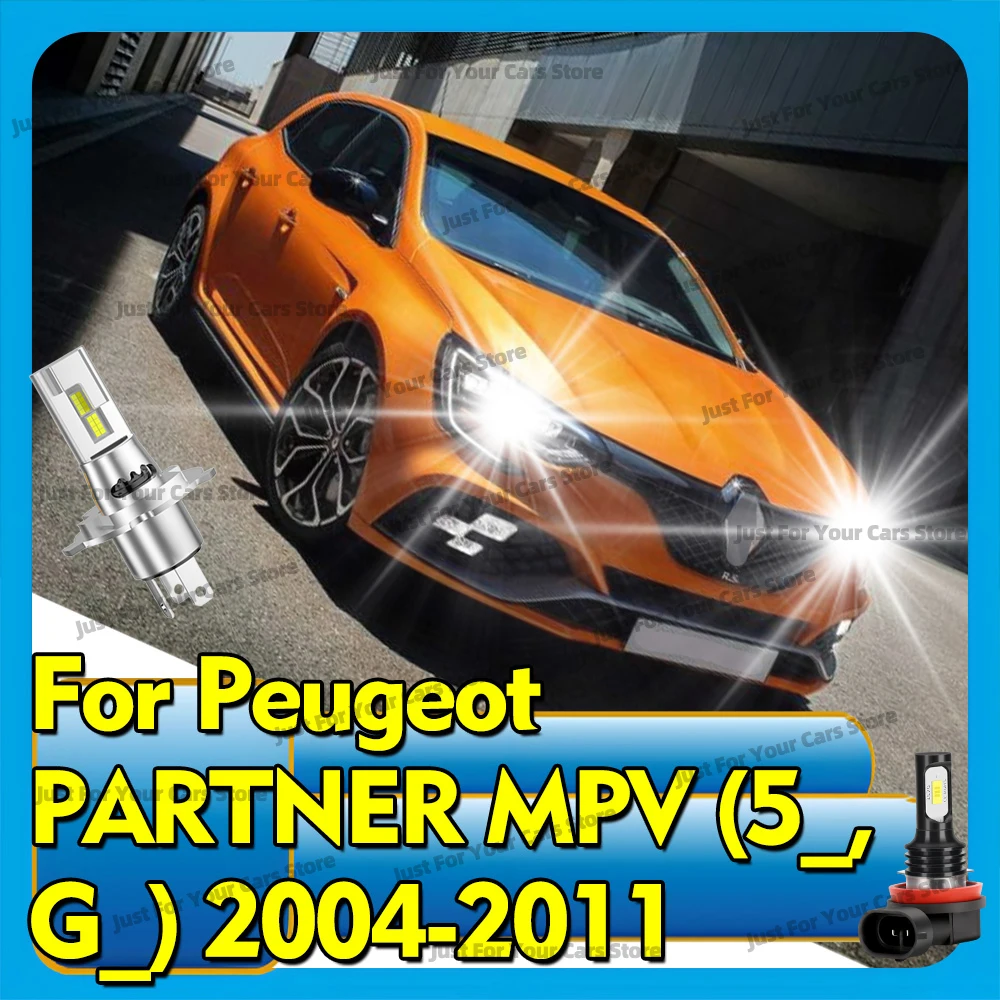 

2/4x 6000K LED Headlights Fog Lamps For Peugeot PARTNER MPV (5_, G_) 2004-2011 2005 2006 2007 2008 2009 2010 Auto Bulb Plug&Play
