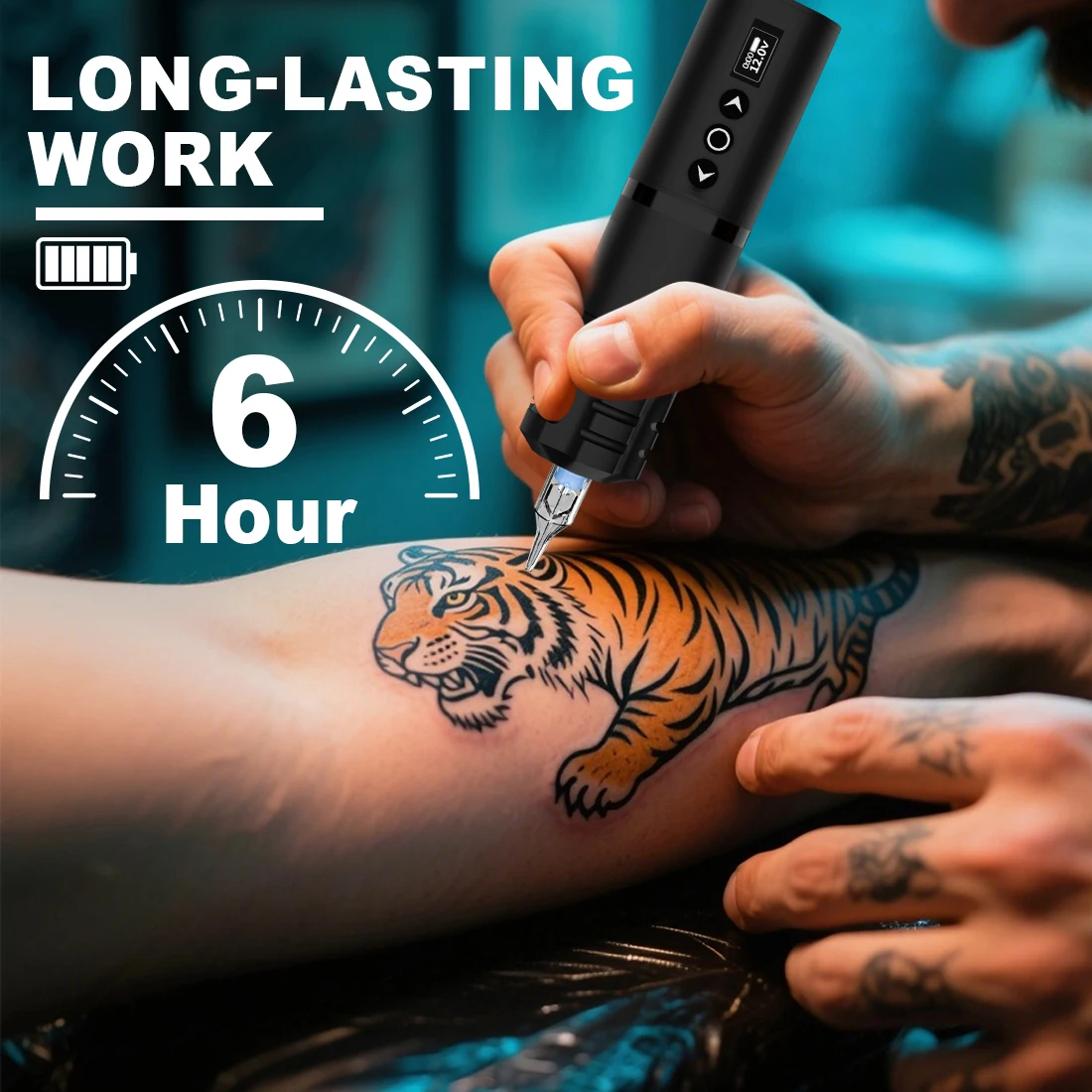 Wireless Direct Drive Tattoo Pen 2000mAh Battery 4–12V Adjustable Voltage Liner Shader All-in-One Rotary Tattoo Machine