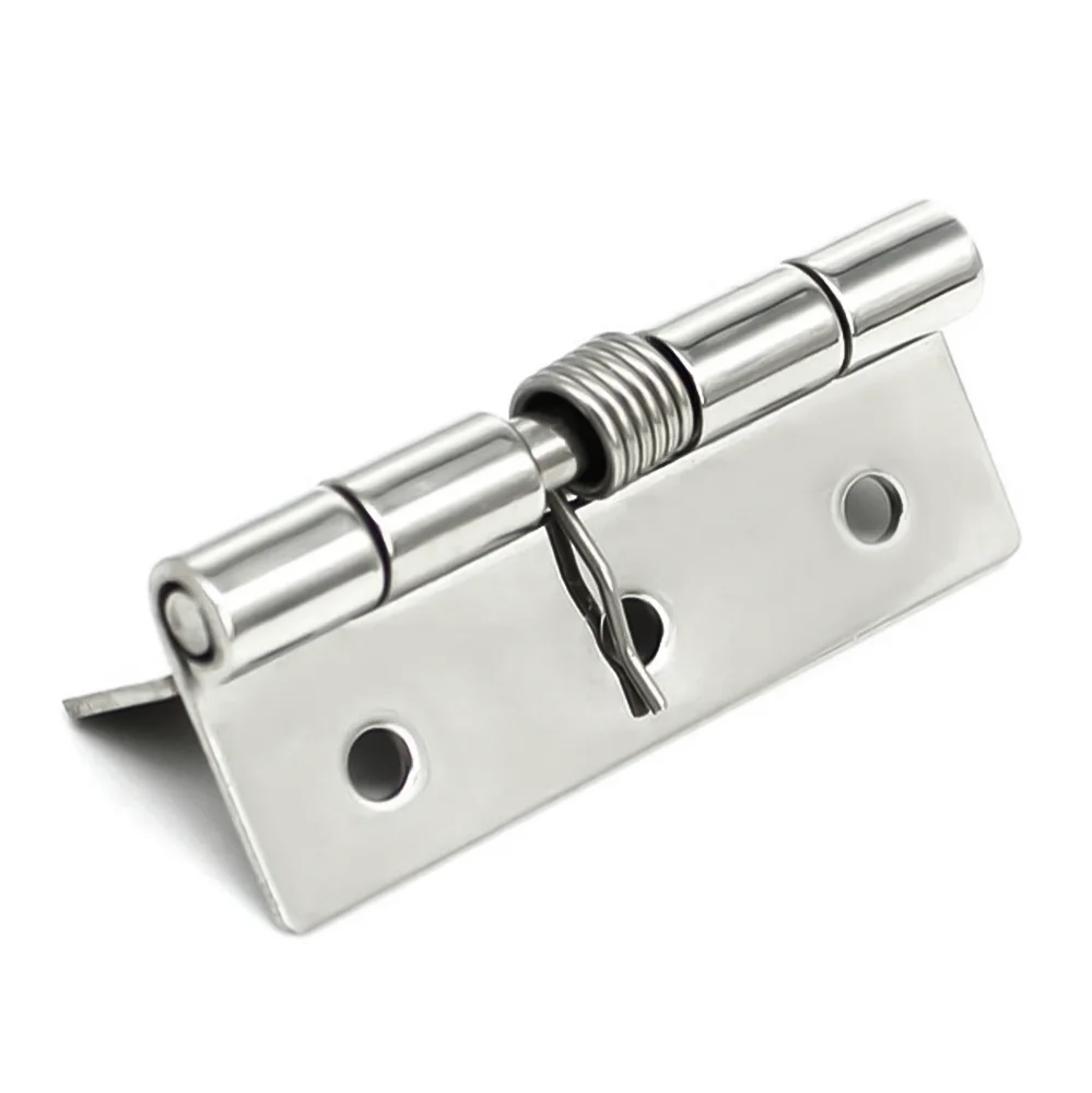 1 قطعة المفصلي فراشة الربيع 60 مللي متر ثقب دائري نوع مسطح-خزانة باب من الفولاذ المقاوم للصدأ المفصلي محملة بنابض #2