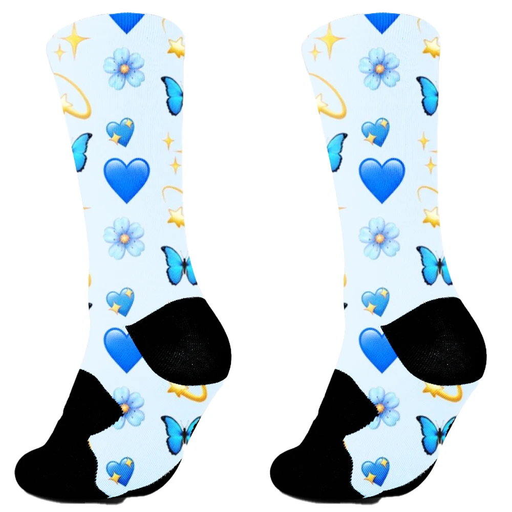 Neue süße stereo skopische Blumen druck Socken sanfte süße Frauen Socken Mode Rüschen Saum Herbst Winter Socken