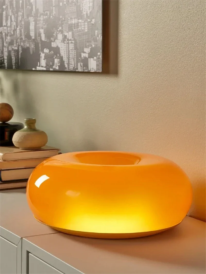 Imagem -02 - Nordic Vintage Wall Light para Sala de Estar Arte Decorativa Vidro Laranja Parede de tv Quarto Lâmpada de Cabeceira Toque Sconces Mesa