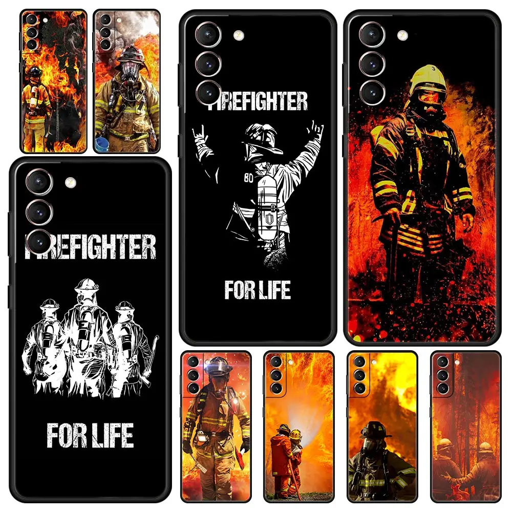 Firefighter Heroes Fireman Phone Case For Samsung Galaxy S24 S23 S22 5G S20 Ultra S21 FE S10 S9 Plus S10E S8 Lite 20 Soft Cover