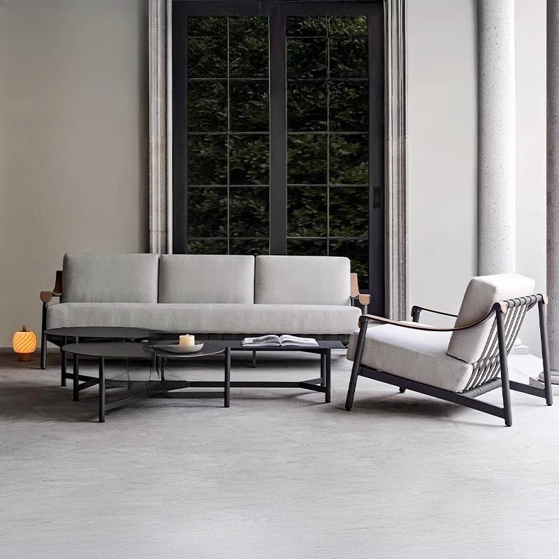 

Outdoor sofa rattan courtyard villa garden outdoor furniture waterproof sunscreen table and chair hotel homestay rattan