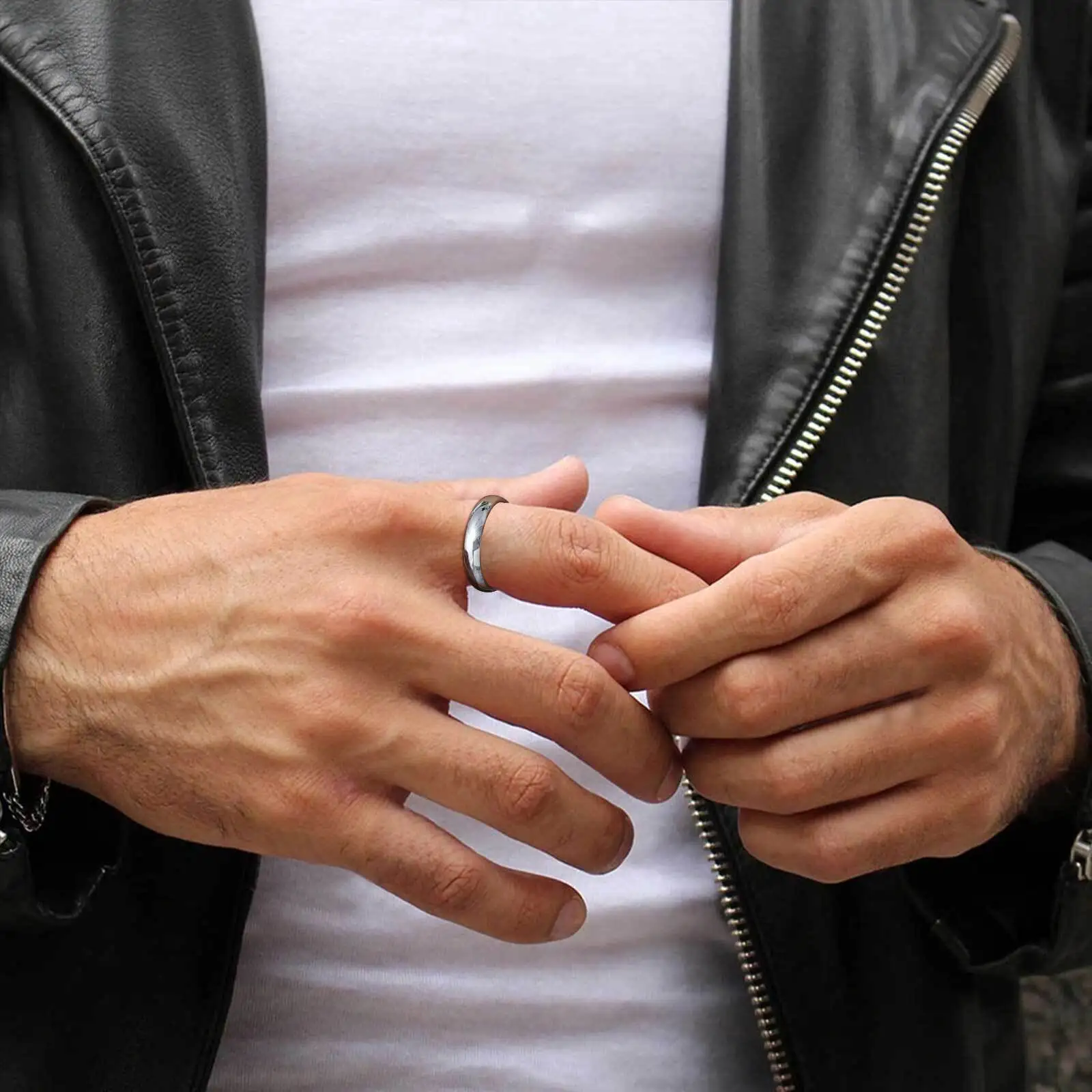 خاتم بيند كلاسيكي رفيع للرجال والأولاد، خاتم من الفولاذ المقاوم للصدأ باللون الذهبي والفضي مقاس 4 مم، هدية بسيطة لحفلات الزفاف