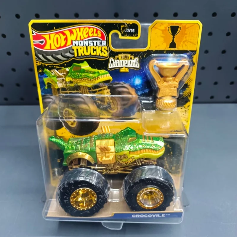 Genuine Hot Wheels Monster Trucks JDV96 Trophy Champions 1:64 Diecast Rodger Dodger Piranha Crocodile Collectible Vehicle
