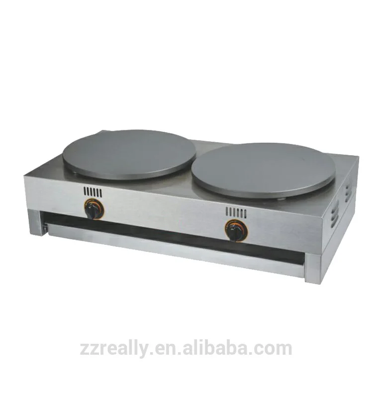 Hot sale double pan gas/electric crepe maker pancake stove machine