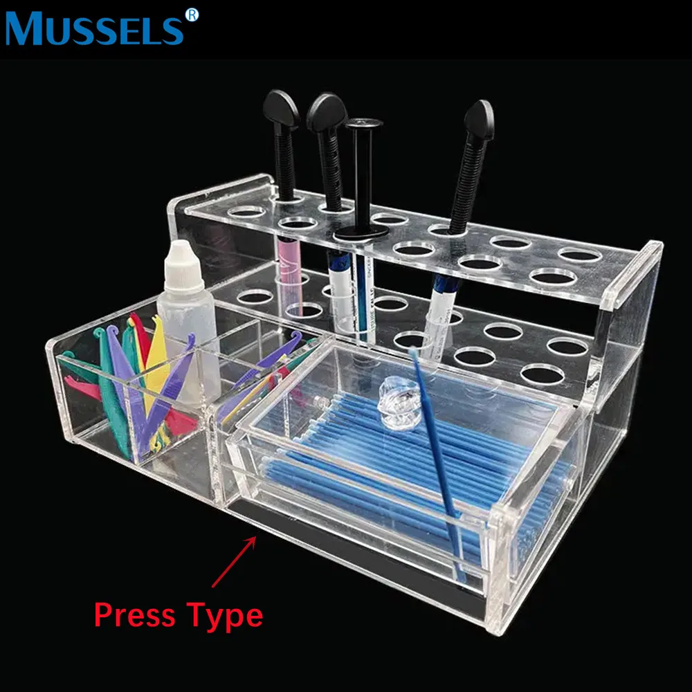 Acryl Tandheelkundige Organisator Composiet Hars Spuit Lijmapplicator Borstelhouder Dispenser Oraal Materiaal Opbergdoos Lab Case