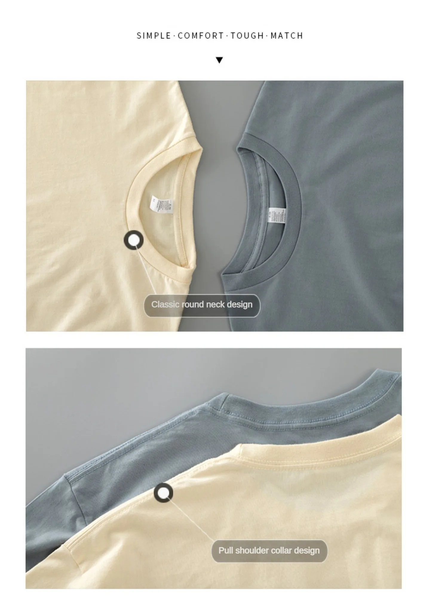 Dukeen 280 g schweres Langarm-T-Shirt für Herren, 100 % Baumwolle, Hemden, übergroße einfarbige Oberteile, schlichte T-Shirts, Herrenbekleidung – Detail 9
