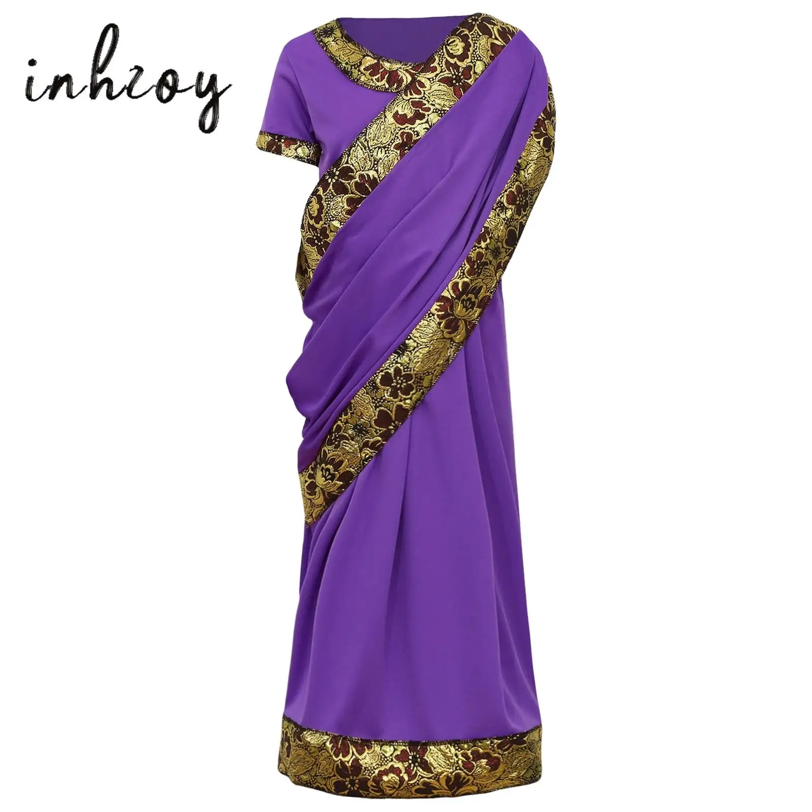

Girls Sari Costume Indian Girls Traditional Dress-up Clothing Children Nativity Princess Ethnic Halloween Fancy Cosplay Robes