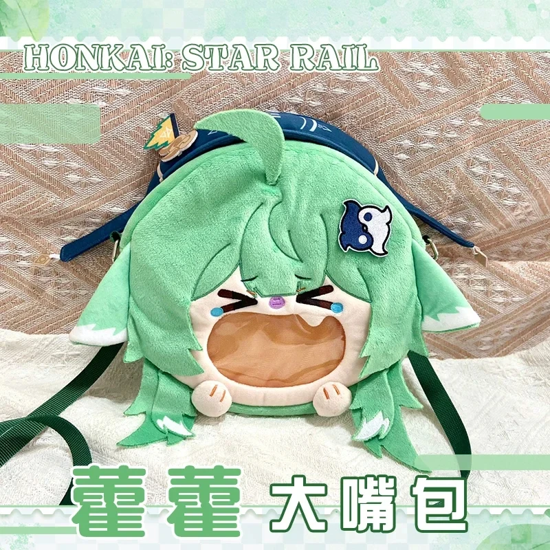 Honkai Anime Game: Star Rail HuoHuo Cosplay bolsa de felpa boca grande transparente Itabag estudiantes mochila mensajero bolsos de hombro