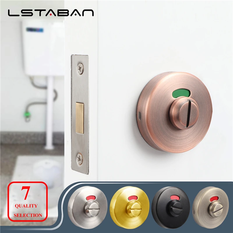 

Round Bathroom Indicator Thumb Turn Stainless Steel Deadbolt Lock Bolt Toilet WC Latch Vacant Engaged Door Lock Set