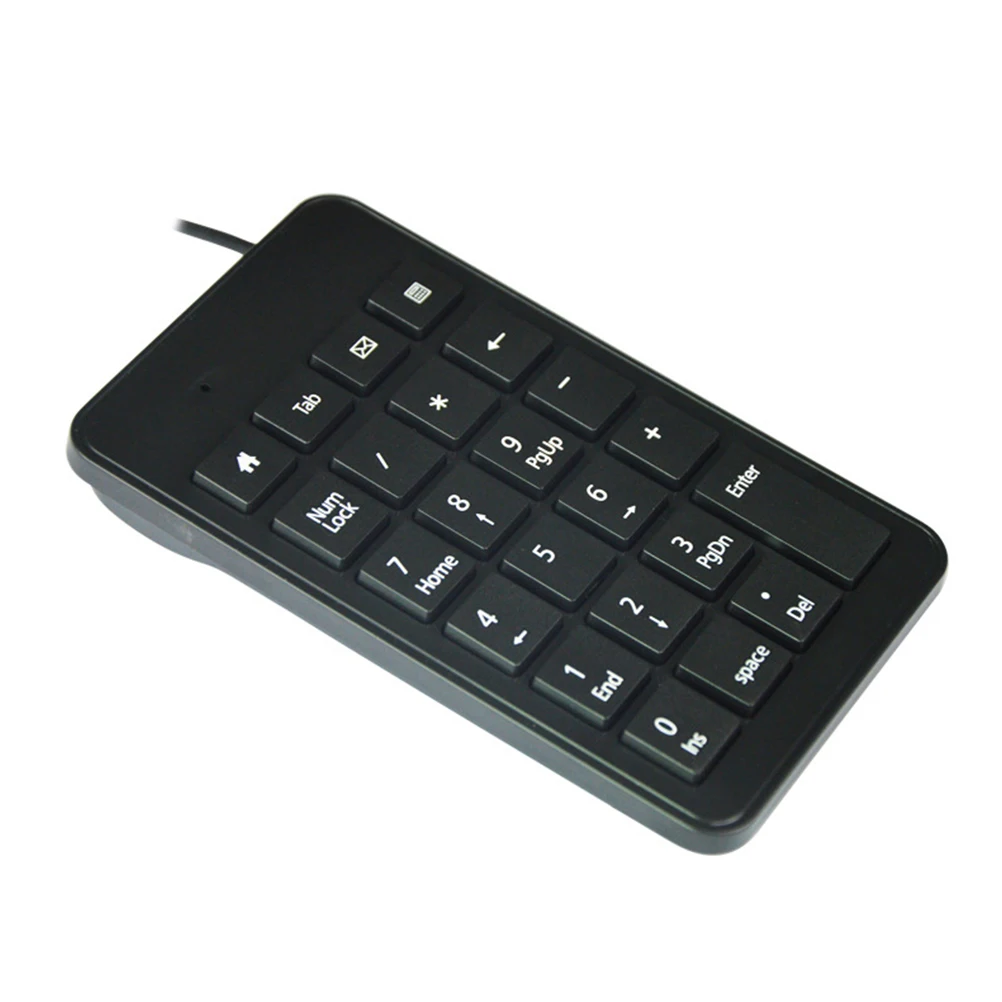 

22 Key Wireless Keyboard Wired Numeric Keypad Mini USB Computer Number Black Laptop