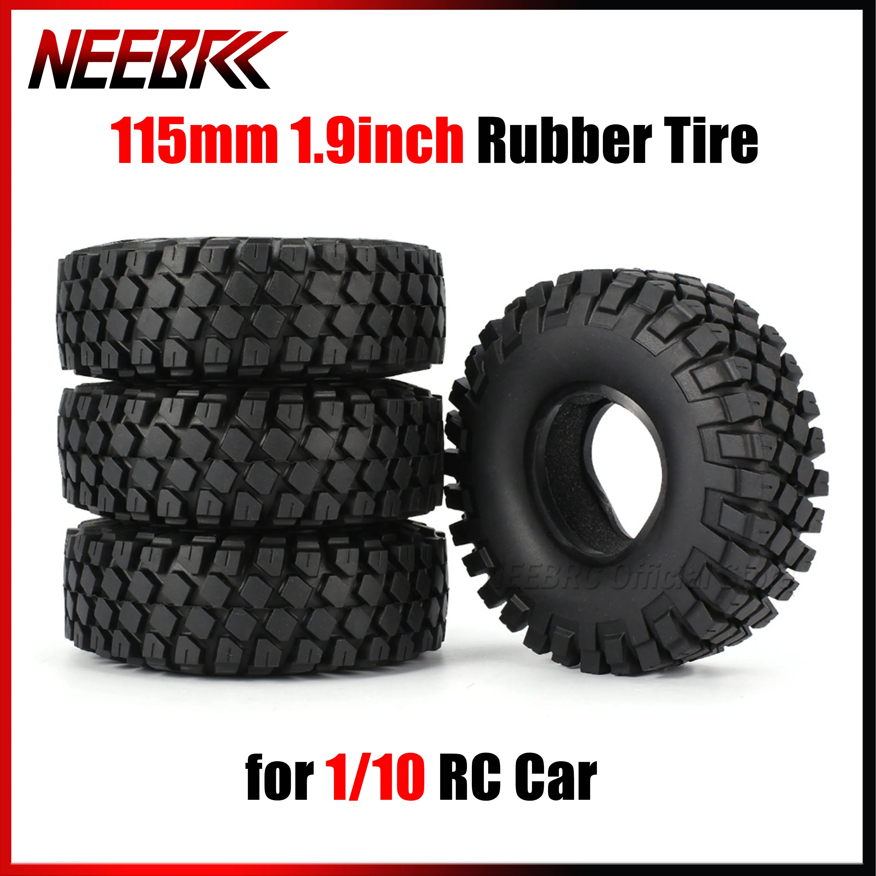 

4PCS 1.9 Inch 115mm Rubber Tire Wheel Tyre for 1/10 Off-Road RC Climbing Crawler Car Model Traxxas TRX-4 SCX10 RC4 D90 Toy Part